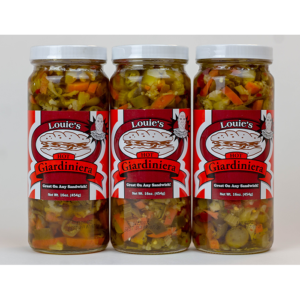 Louie's Hot Giardiniera - 3 pack (16oz Jars)