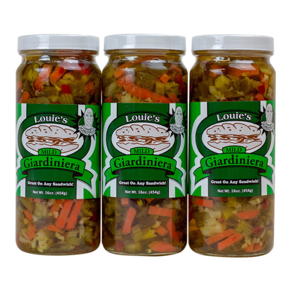 Louie's Mild Giardiniera - 3 pack (16oz Jars)